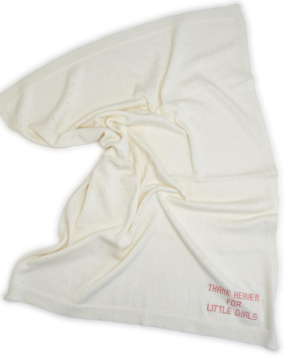 Thank Heaven Embroidered Knit Blanket