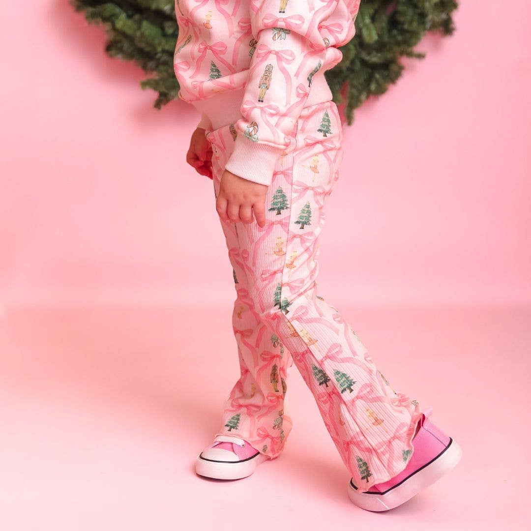 Nutcracker Trellis Christmas Flare Legging - Kids Clothing