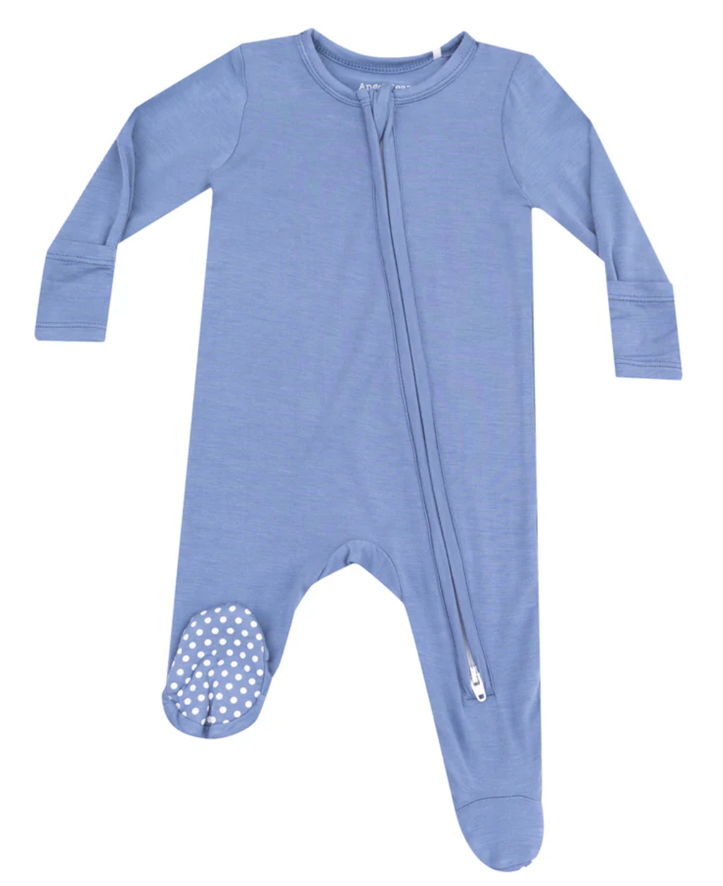 Solid Country Blue Zipper Footie