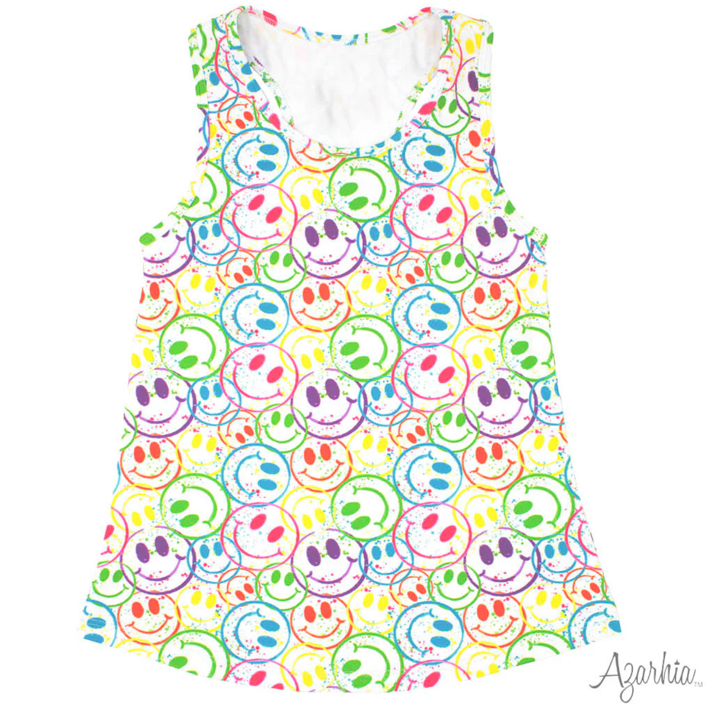 Splatter Smiley Racer Back Tank