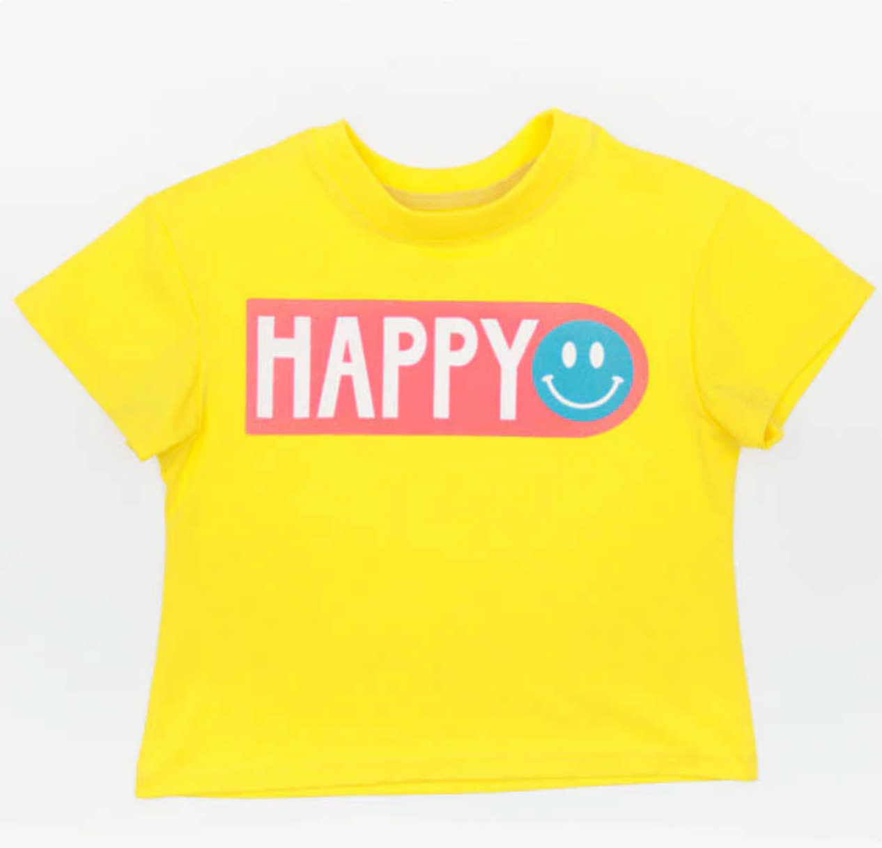 Glitter Happy on Yellow Boxy T