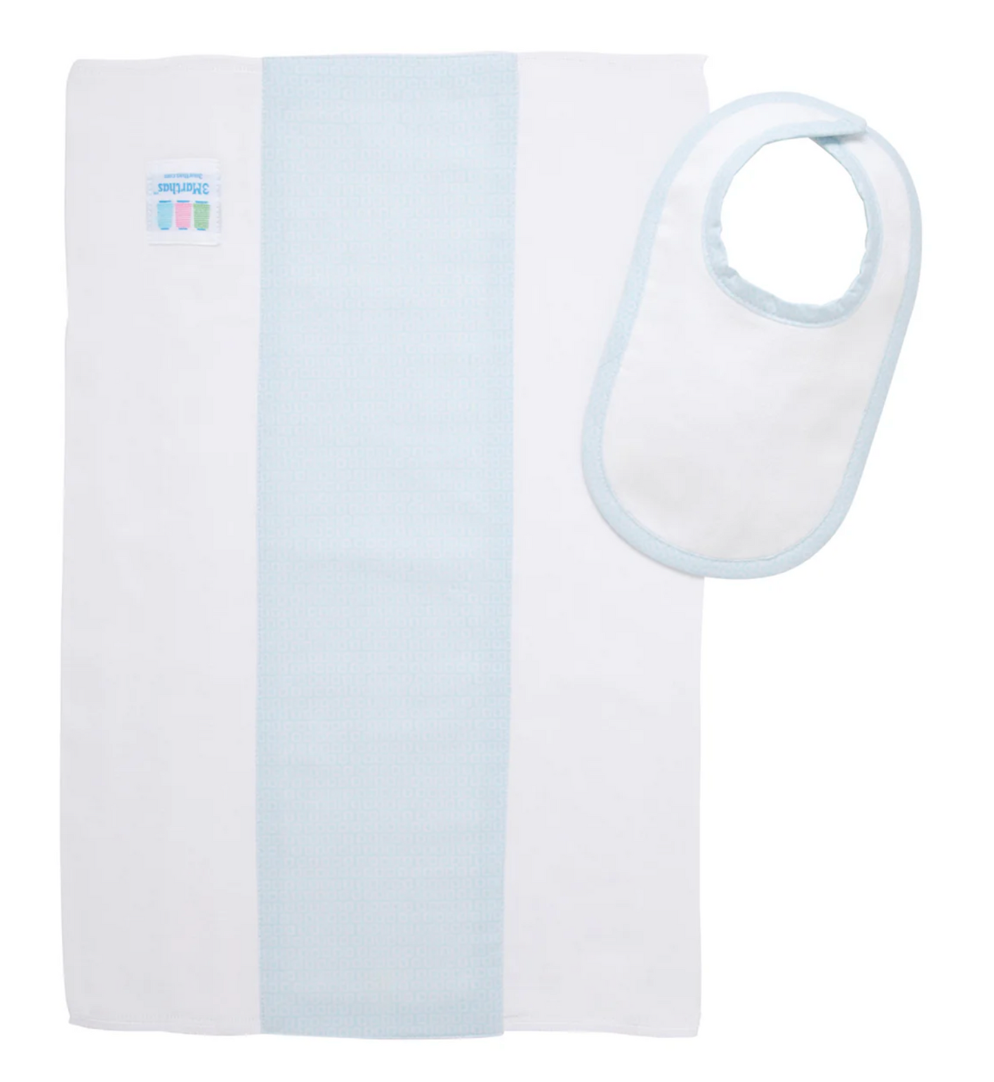 Lullaby Drooler Bib & Burp Set, Blue