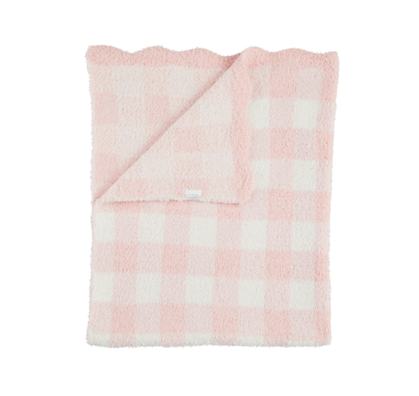 Pink Gingham Chenille Blanket