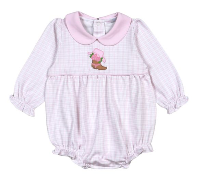 Rodeo Time Pima Applique Bubble-Pink