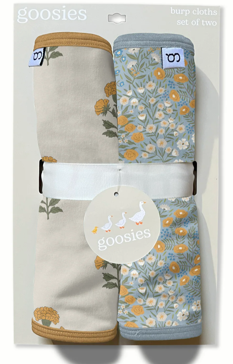 Marigold Block Print - Burp Cloth Set