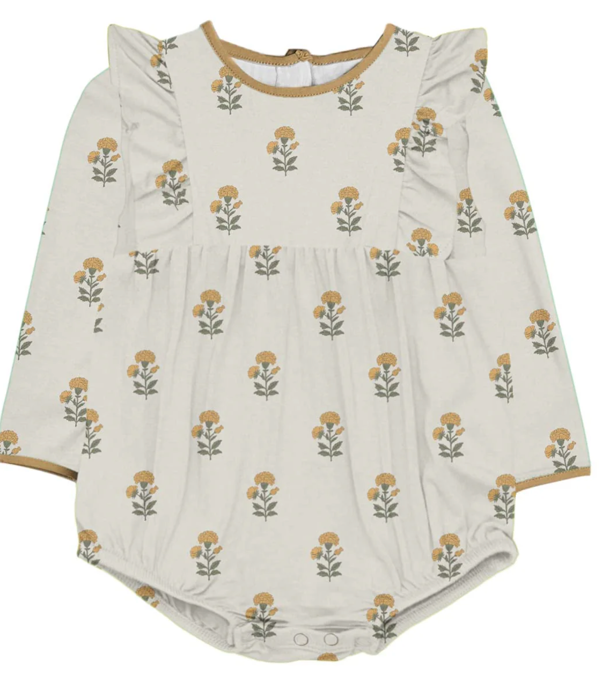 Long Sleeve Flutter Bubble - Marigold Block