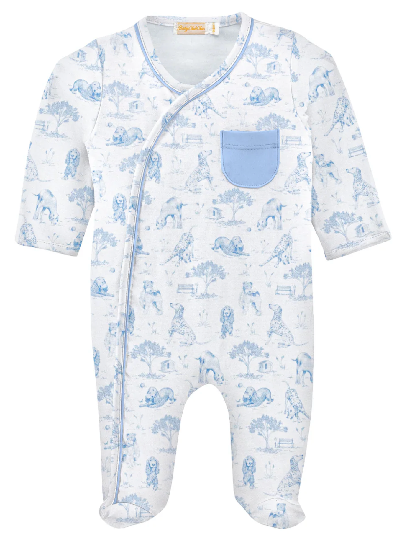 Barking Bliss Blue Printed Footie - Blue