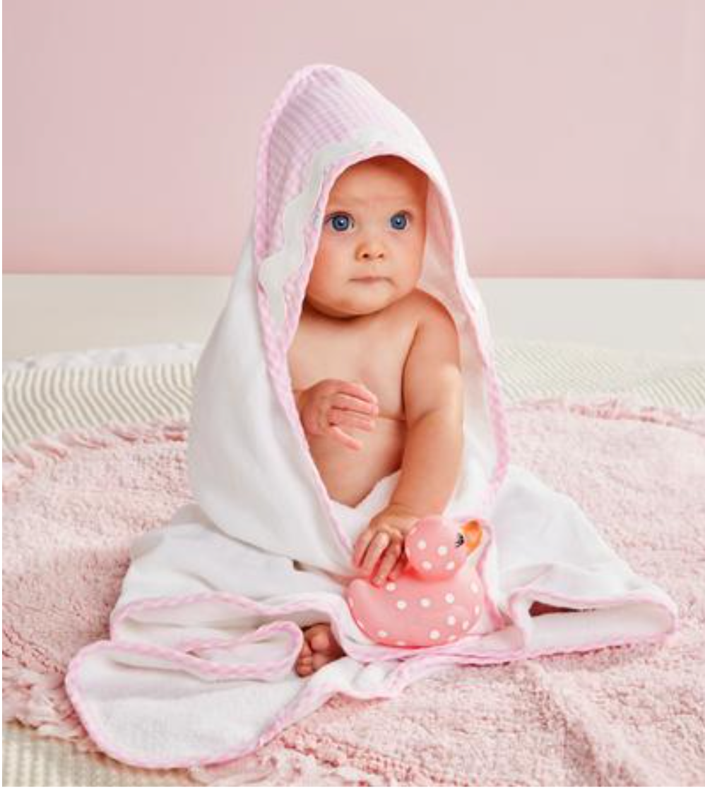 Pink Gingham Hooded Towel