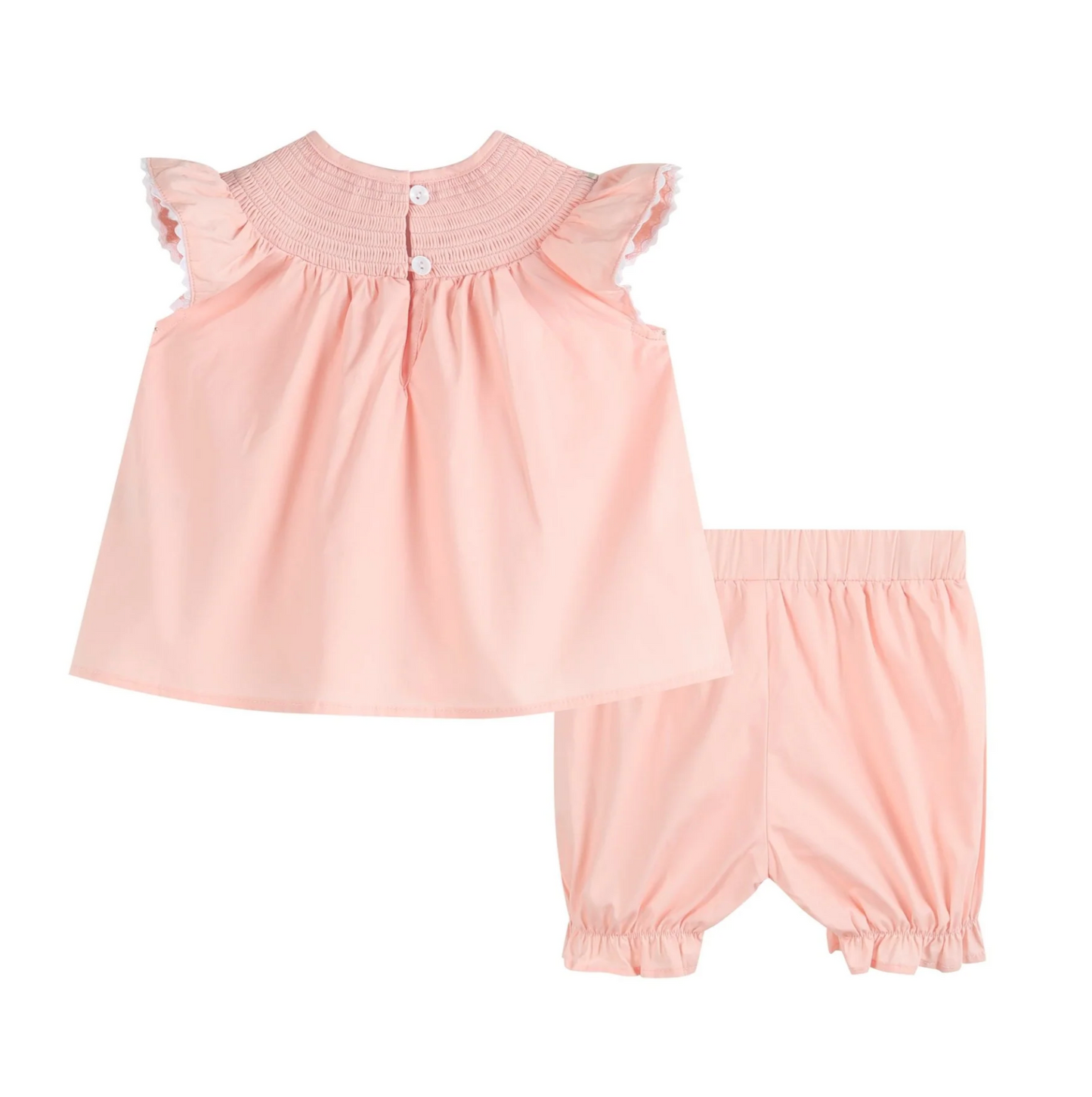 Light Pink Easter Bunny Smocked Bishop Set