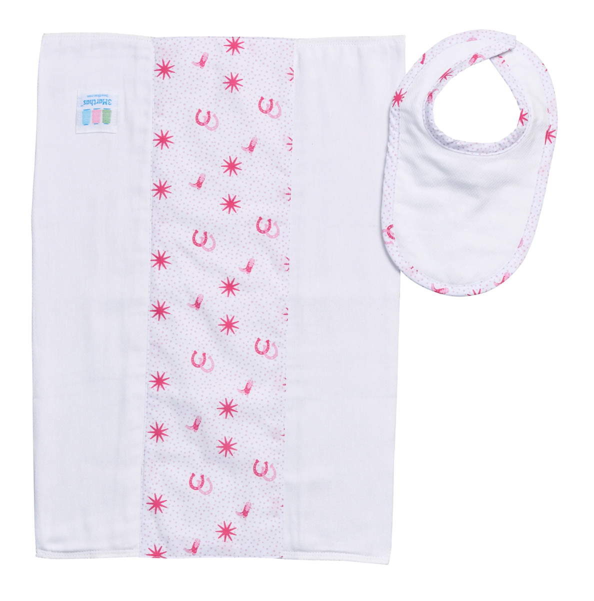 Cowgirl Drooler Bib & Burp Set