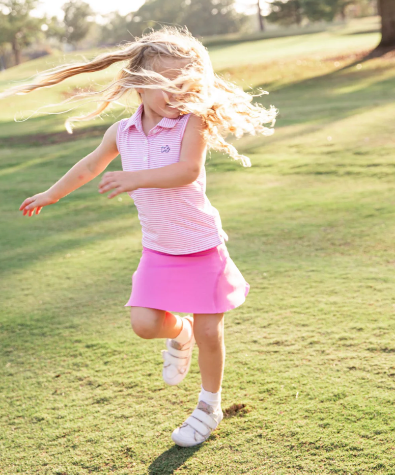 Sleeveless Pro Performance Pink and White Stripe