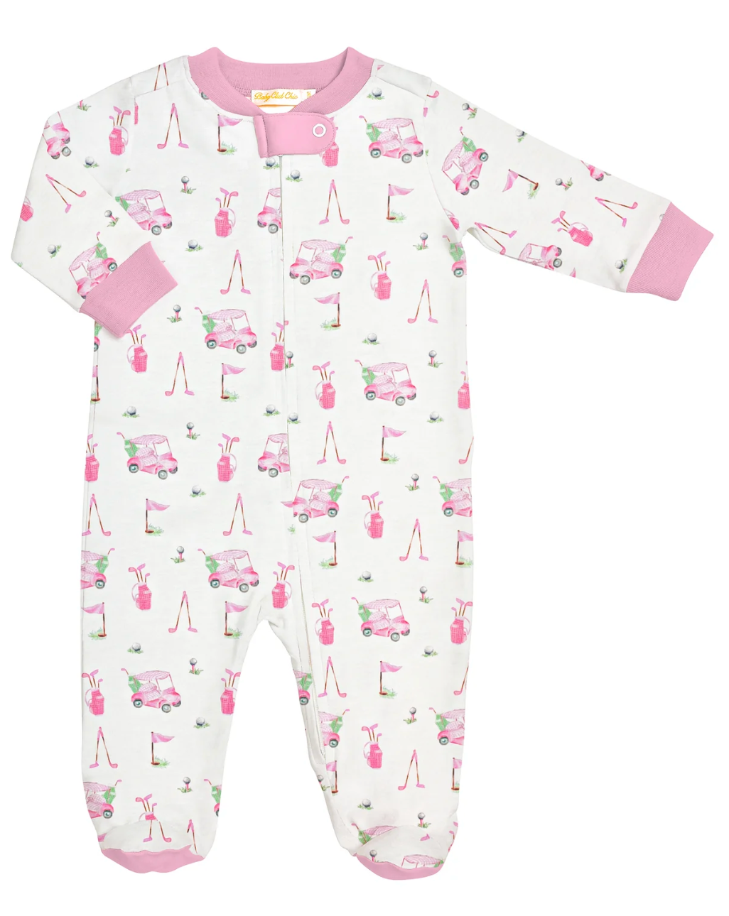Pink Golf Printed Footie
