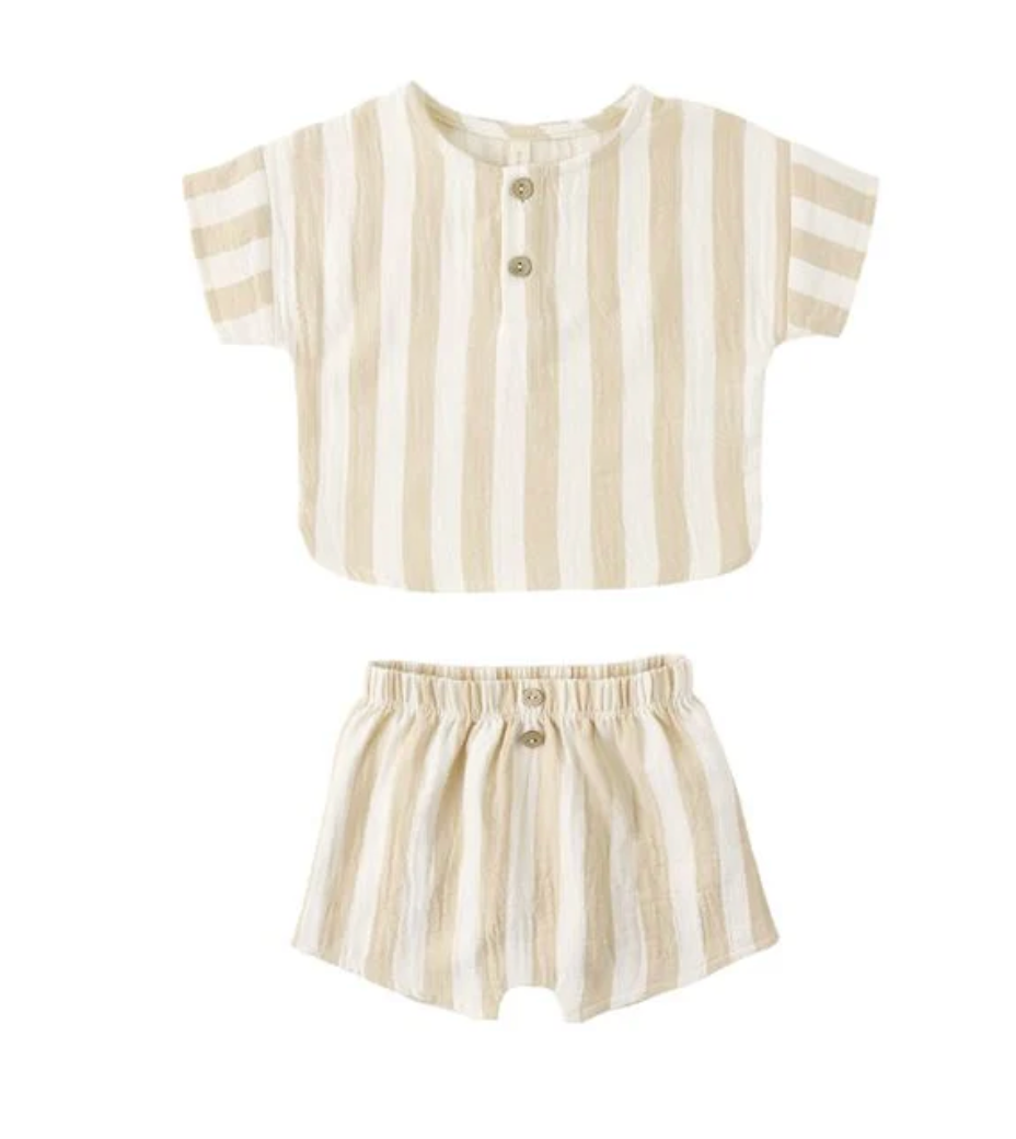 Woven Boxy Short Set - Summer Stripe