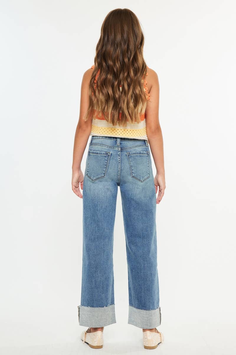 High Rise Crop Wide Leg Jeans