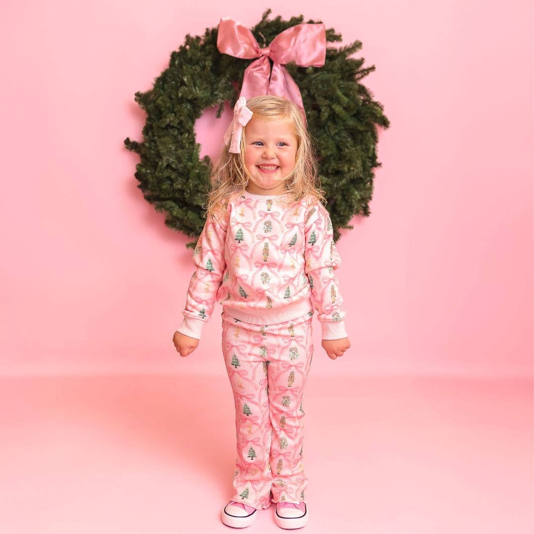 Nutcracker Trellis Christmas Flare Legging - Kids Clothing