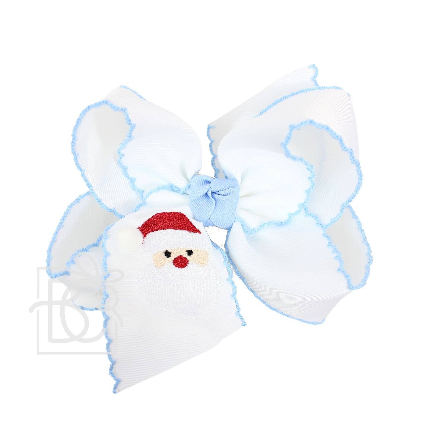 Santa Embroidered Bow