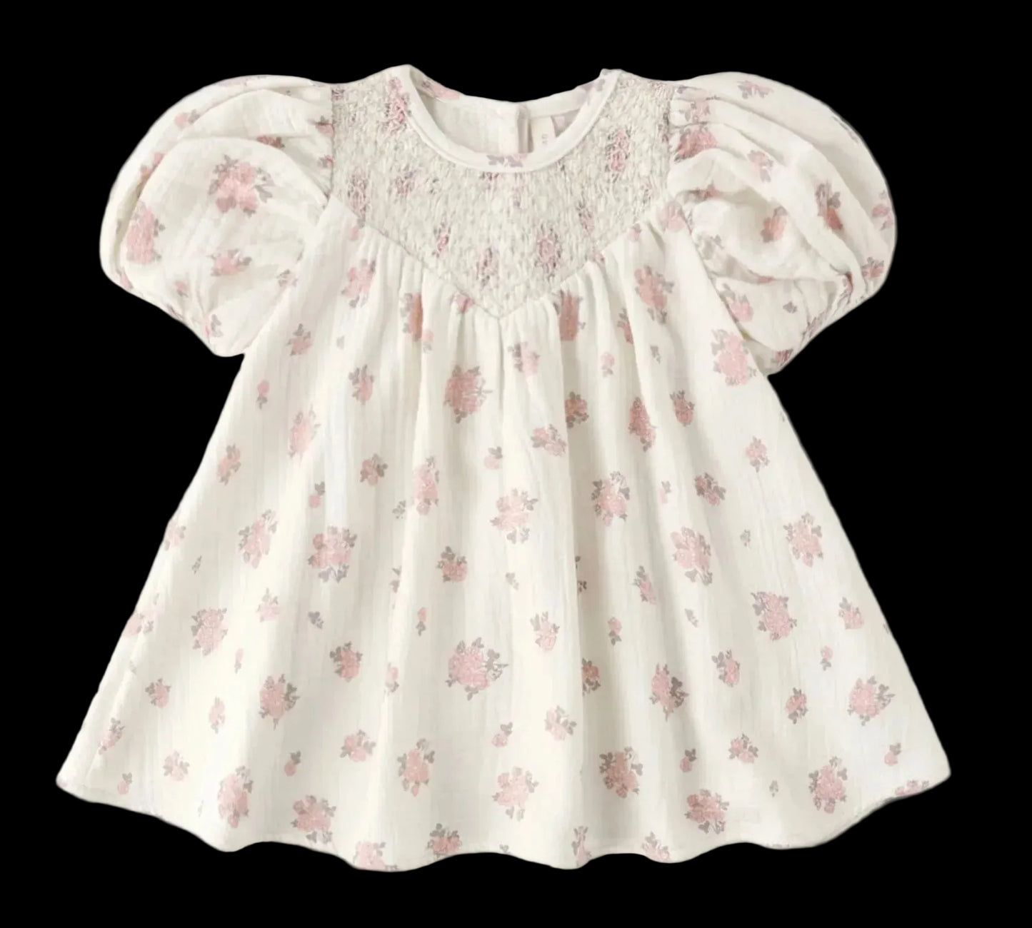 Floral baby dress on a white background
