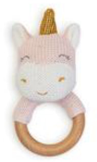 Sleepy Unicorn Knitted Rattle