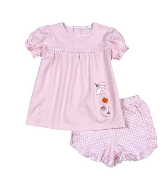 Spooky Pima Applique Short Set