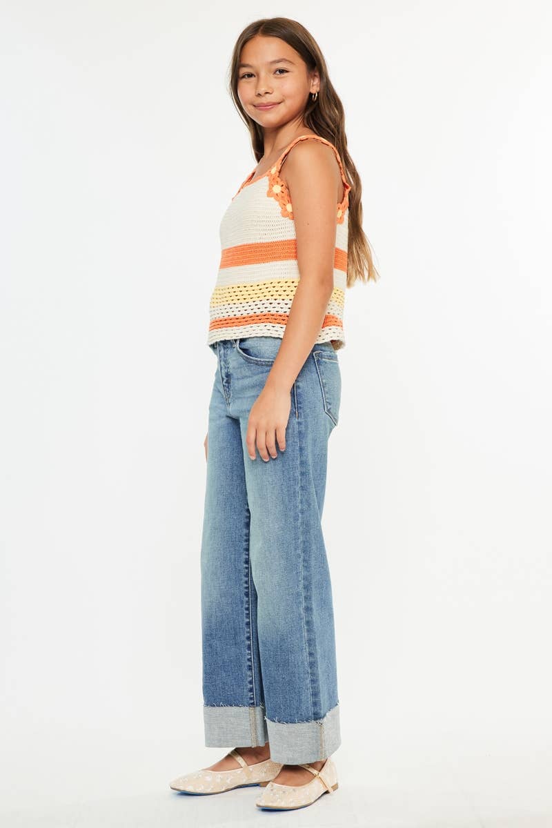 High Rise Crop Wide Leg Jeans