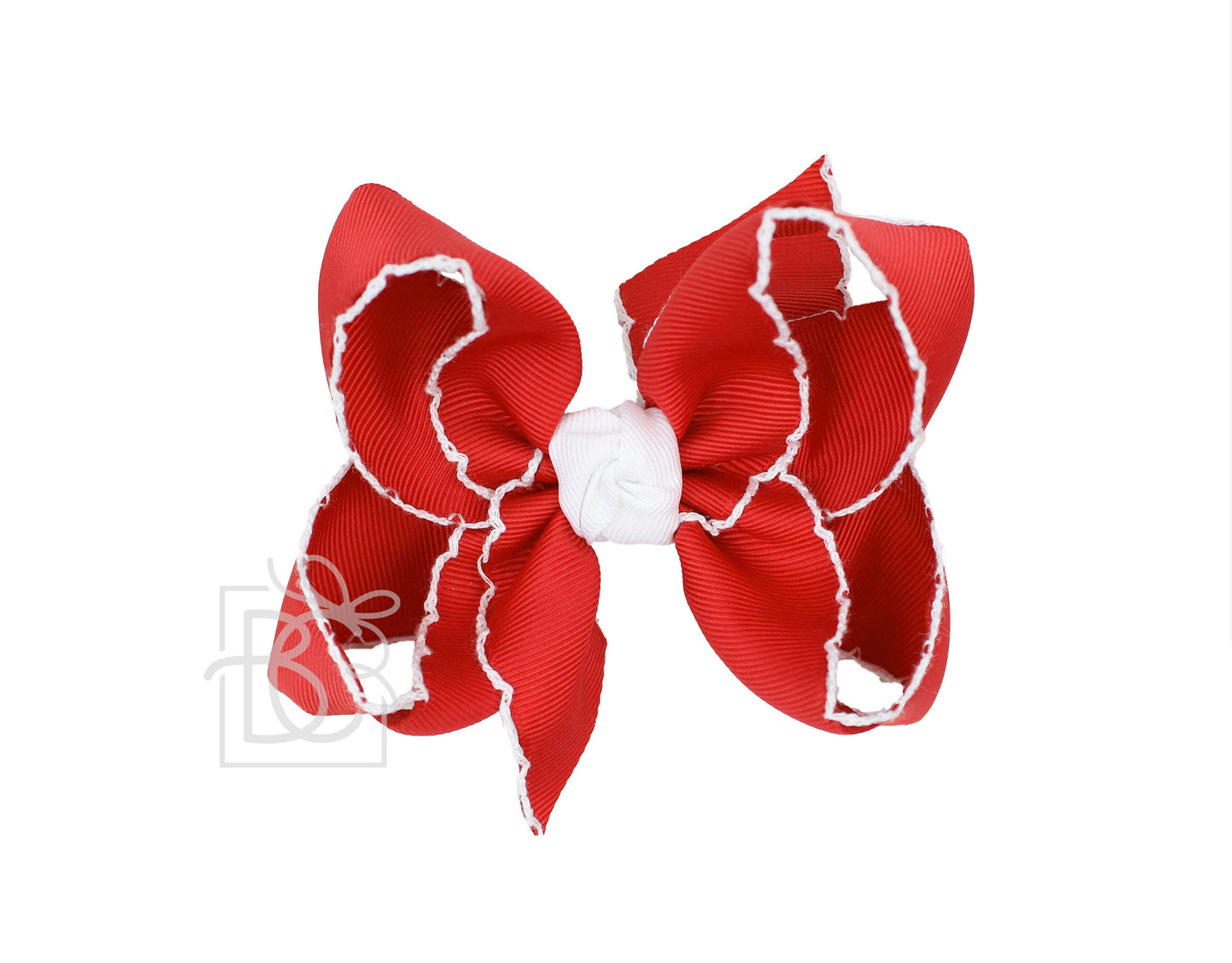 Red & White Crochet Edge Bows