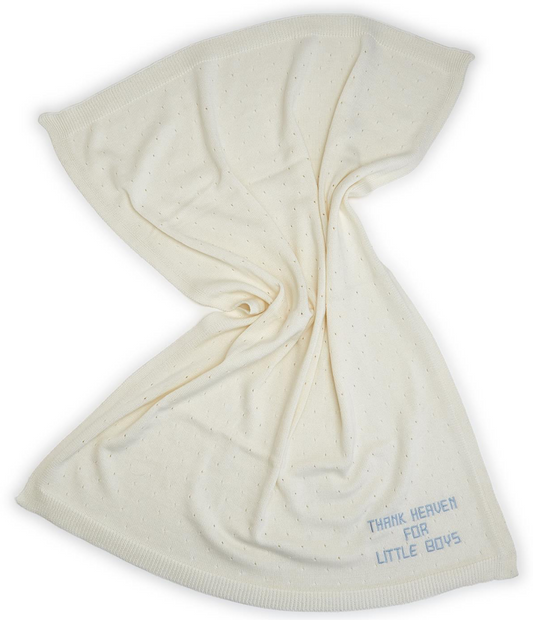 Thank Heaven Embroidered Knit Blanket