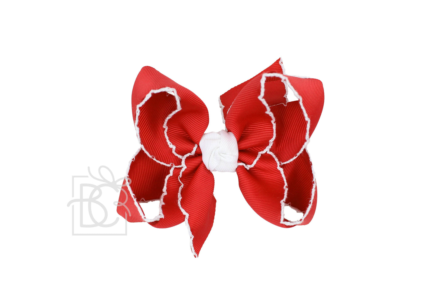 Red & White Crochet Edge Bows