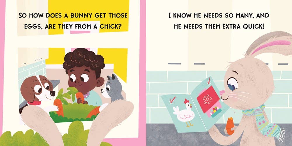 A boy reading "My First How to Catch The Easter Bunny (BB)" by Sourcebooks—the perfect Easter basket stuffer or charming board book for little readers.
