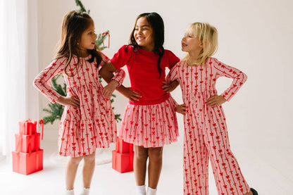 Long Sleeve Leggy Romper in Dainty Bows