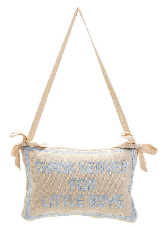Thank Heaven Embroidered Pillow