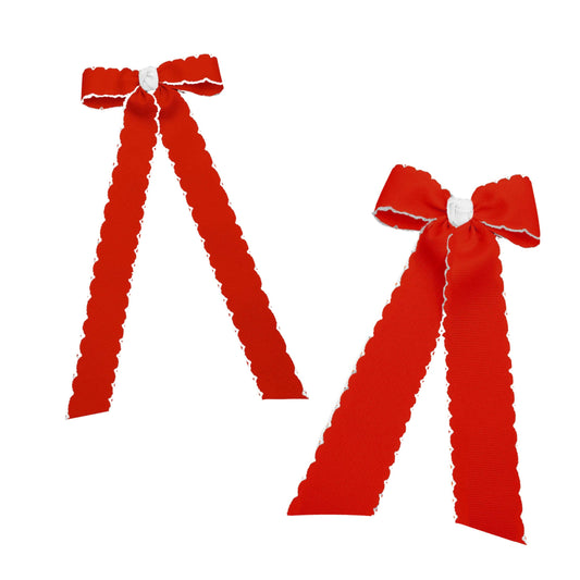 Moonstitch Two Tone Flat Bow Streamer (Red & White)
