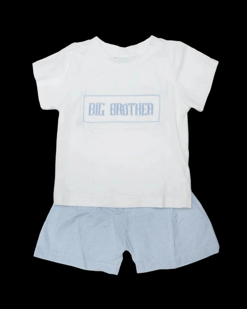 Big Brother Blue Gingham Shorts Set