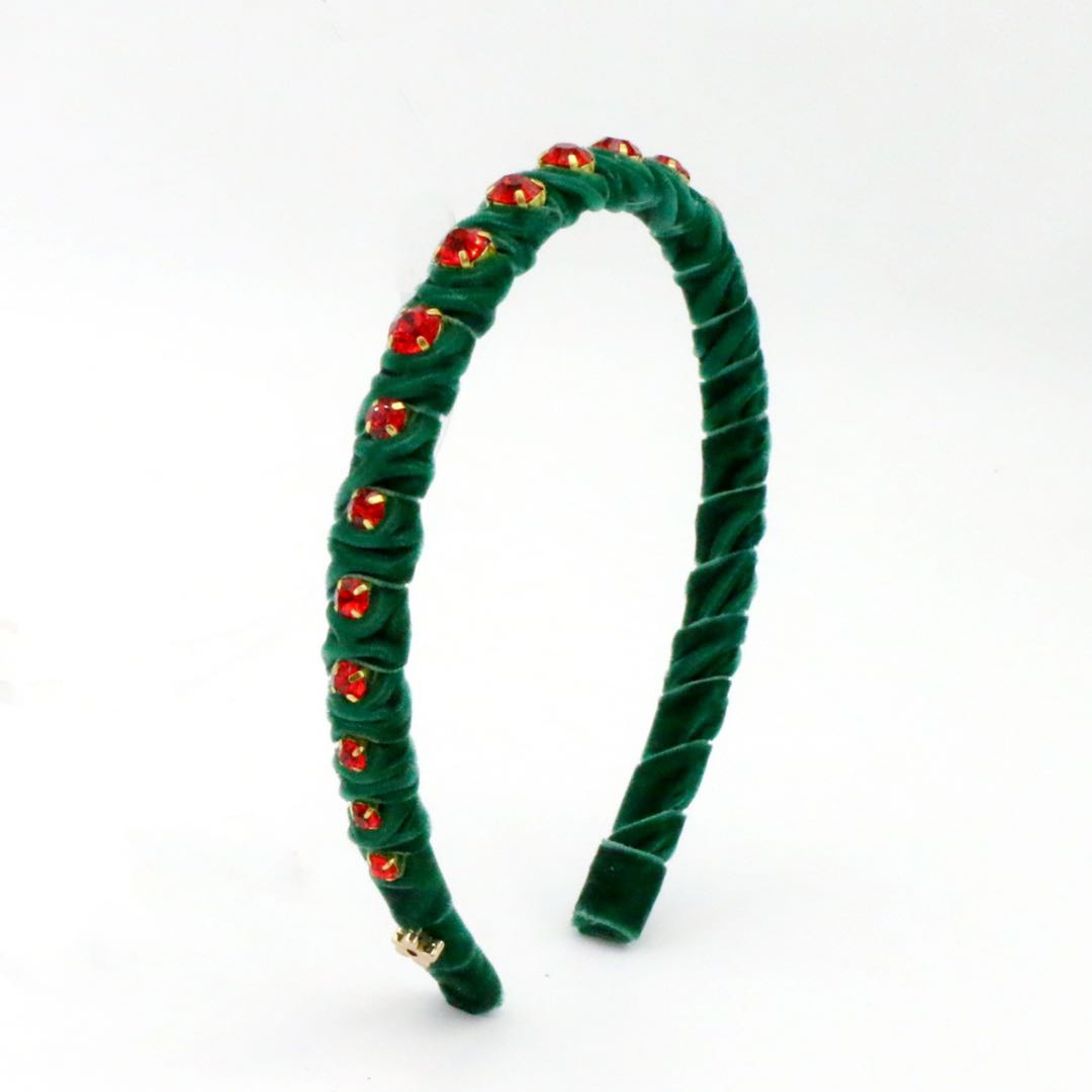 Velvet Stone Green Headband by Poppyland Accessories