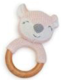 Smiley Bear Knitted Rattle