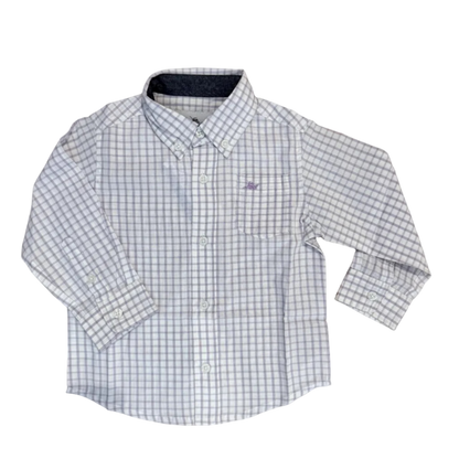 lavender check long sleeve dress shirt for boys