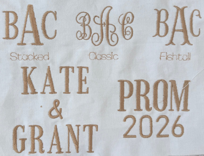 Fabric patch with printed text on a wooden surface