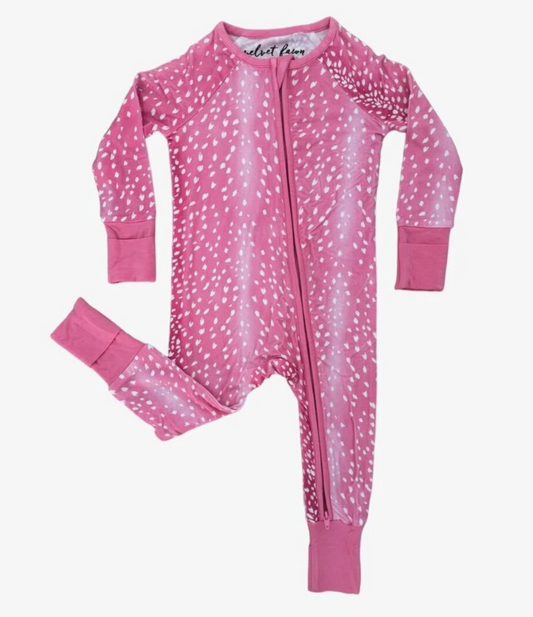 Fuchsia Fawn Zipper Pajama