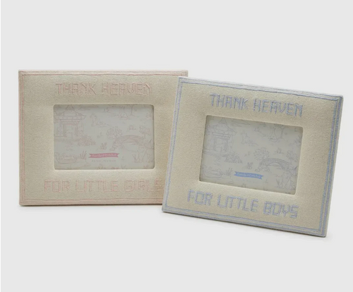 “Thank Heaven for Little Girls/Boys” Embroidered Frame
