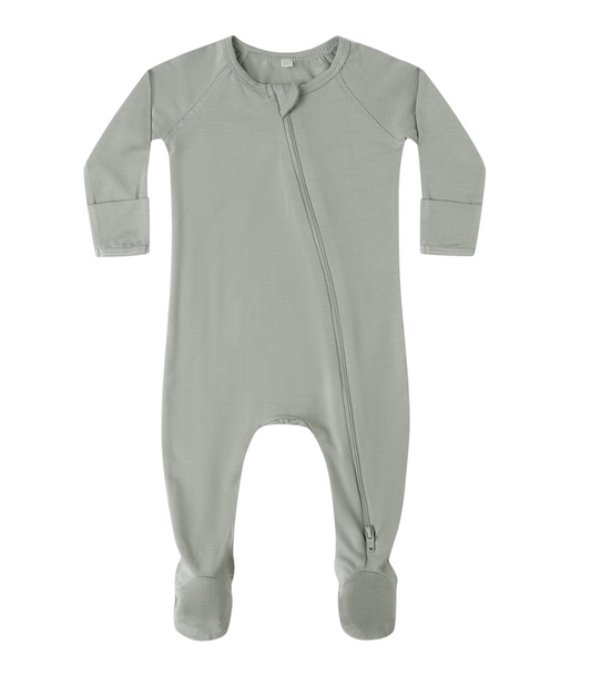 Bamboo Zip Footie - Fern