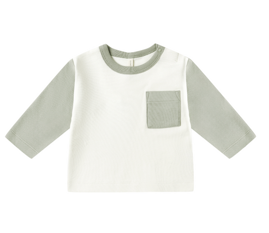 Long Sleeve Raglan Tee- Fern
