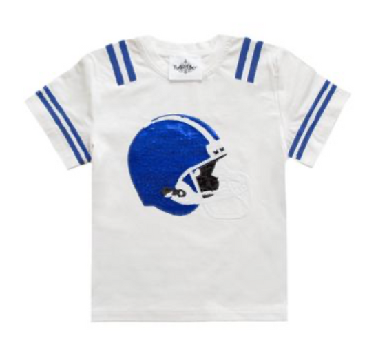 Royal Blue and White Helmet Shirt