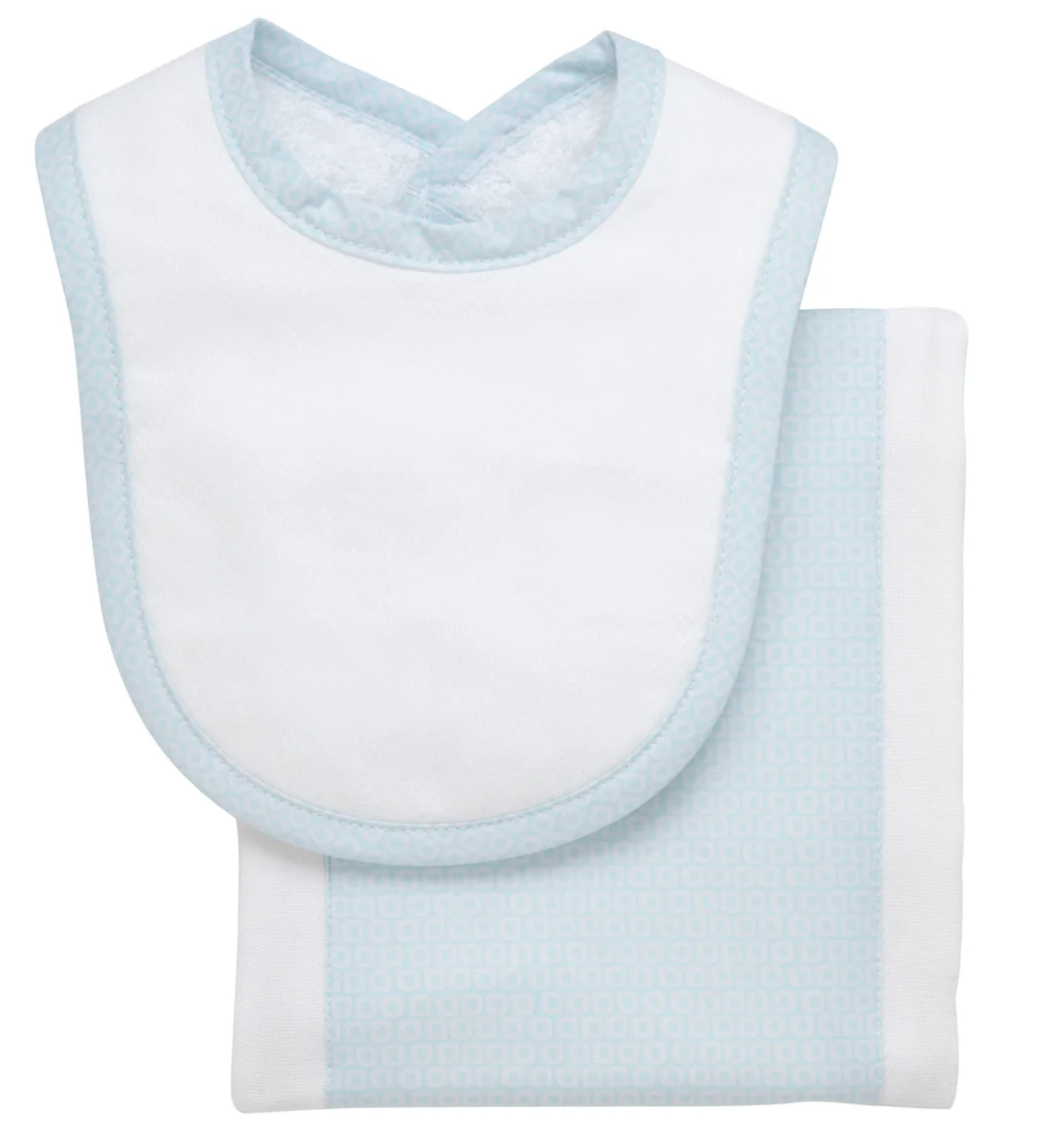 Lullaby Drooler Bib & Burp Set, Blue