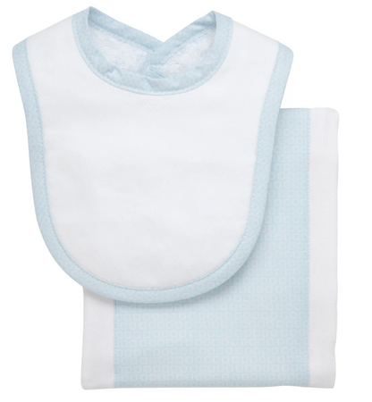 Lullaby Drooler Bib & Burp Set, Blue