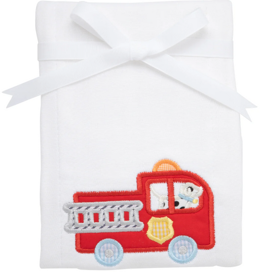 Fire Truck Applique Burp