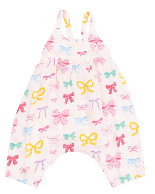 Tie Back Romper with Colorful Bows