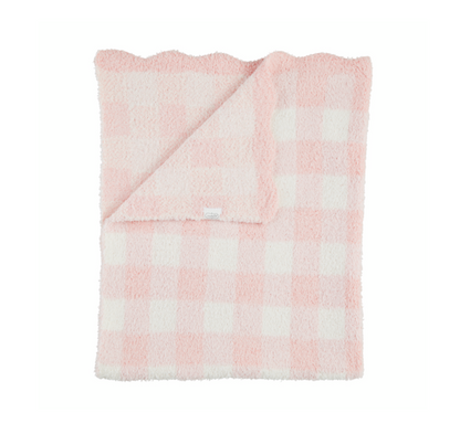 Pink Gingham Chenille Blanket