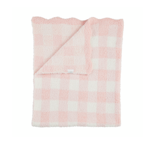 Pink Gingham Chenille Blanket