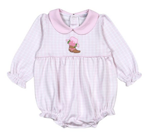 Rodeo Time Pima Applique Bubble-Pink