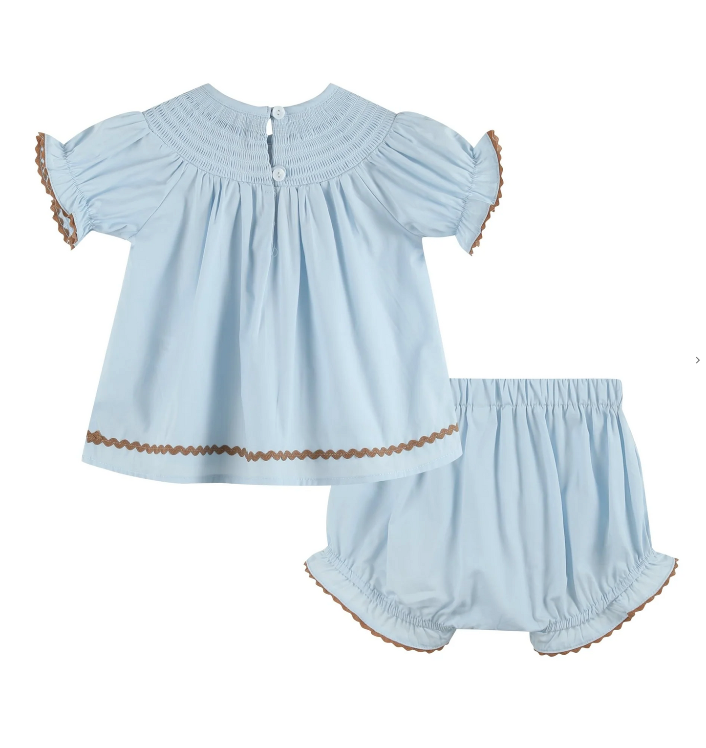 Blue Pumpkin Smocked Dress and Bloomers Set