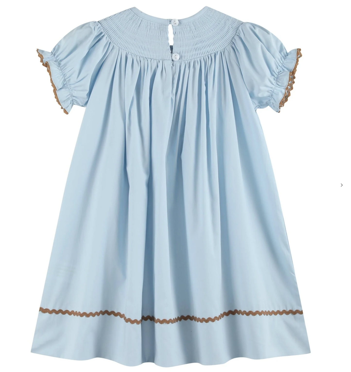 Blue Pumpkin Gingham Smocked Bishop Dress